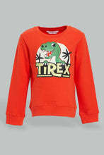 Load image into Gallery viewer, Redtag-Red-Dino-Light-Weight-Terry-T-Shirt-Graphic-Prints-Infant-Boys-3 to 24 Months
