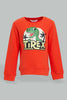 Redtag-Red-Dino-Light-Weight-Terry-T-Shirt-Graphic-Prints-Infant-Boys-3 to 24 Months