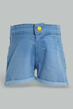 تنزيل الصورة على معرض الصور، Redtag-Light-Wash-Pull-On-Denim-Short-Denim-Shorts-Infant-Girls-3 to 24 Months
