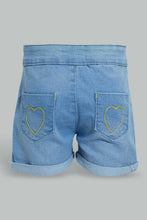 تنزيل الصورة على معرض الصور، Redtag-Light-Wash-Pull-On-Denim-Short-Denim-Shorts-Infant-Girls-3 to 24 Months
