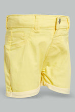 تنزيل الصورة على معرض الصور، Redtag-Yellow-Trouser-Short-Pull-On-Shorts-Infant-Girls-3 to 24 Months
