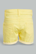 تنزيل الصورة على معرض الصور، Redtag-Yellow-Trouser-Short-Pull-On-Shorts-Infant-Girls-3 to 24 Months
