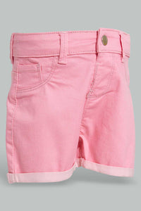 Redtag-Fuchsia-Trouser-Short-Pull-On-Shorts-Infant-Girls-3 to 24 Months