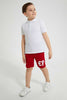 Redtag-Red-Printed-Elasticated-Waist-Short-Active-Shorts-Boys-2 to 8 Years