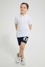 تنزيل الصورة على معرض الصور، Redtag-Navy-Printed-Elasticated-Waist-Short-Active-Shorts-Boys-2 to 8 Years
