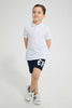 Redtag-Navy-Printed-Elasticated-Waist-Short-Active-Shorts-Boys-2 to 8 Years