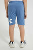 Redtag-Blue-Printed-Elasticated-Waist-Short-Active-Shorts-Boys-2 to 8 Years