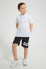 Redtag-Charcoal-Printed-Elasticated-Waist-Short-Active-Shorts-Boys-2 to 8 Years