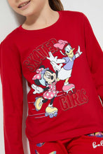 Load image into Gallery viewer, Redtag-Red-Minnie-&amp;-Donald-Print-T-Shirt-Character-Girls-2 to 8 Years
