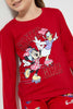 Redtag-Red-Minnie-&-Donald-Print-T-Shirt-Character-Girls-2 to 8 Years