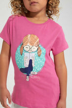 Load image into Gallery viewer, Redtag-Fuchsia-Girl-Print-Tee-Blouses-Girls-2 to 8 Years
