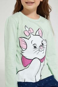 Redtag-Mint-Marie-Print-T-Shirt-Character-Girls-2 to 8 Years