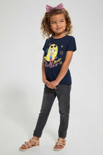 Load image into Gallery viewer, Redtag-Navy-Girl-Print-Tee-Blouses-Girls-2 to 8 Years
