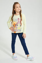 Load image into Gallery viewer, Redtag-Yellow-Na-Na-Doll-Print-T-Shirt-Character-Girls-2 to 8 Years
