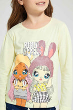 Load image into Gallery viewer, Redtag-Yellow-Na-Na-Doll-Print-T-Shirt-Character-Girls-2 to 8 Years
