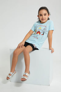 Redtag-Blue-Girl-Print-T-Shirt-Colour:Sky-Blue,-Filter:Girls-(2-to-8-Yrs),-Girls-T-Shirts,-New-In,-New-In-GIR,-Non-Sale,-S22B,-Section:Kidswear,-TBL-Girls-2 to 8 Years