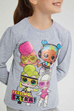 Load image into Gallery viewer, Redtag-Grey-Lol-Dolls-Print-T-Shirt-Character-Girls-2 to 8 Years
