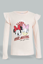 Load image into Gallery viewer, Pink Minnie And Daisy T-Shirt With Frill Sleeves
