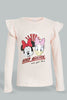 Pink Minnie And Daisy T-Shirt With Frill Sleeves