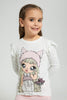 Redtag-Cream-Na-Na-Doll-Frill-Slv-T-Shirt-Long-Sleeves-Girls-2 to 8 Years