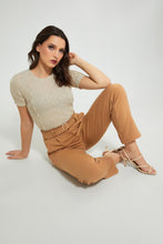 Load image into Gallery viewer, Redtag-Beige-Textured-Top-Tops-Women&#39;s-0
