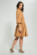 تنزيل الصورة على معرض الصور، Redtag-Beige-Midi-Dress-With-Belt-Dresses-Women&#39;s-0
