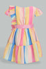 Redtag-Multicolour-Stripes-Tiered-Dress-Dresses-Infant-Girls-3 to 24 Months