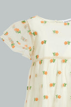 Load image into Gallery viewer, Redtag-Mesh-Printed-Butterfly-Sleeves-Dress-Dresses-Infant-Girls-3 to 24 Months
