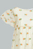 Redtag-Mesh-Printed-Butterfly-Sleeves-Dress-Dresses-Infant-Girls-3 to 24 Months