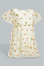 Load image into Gallery viewer, Redtag-Mesh-Printed-Butterfly-Sleeves-Dress-Dresses-Infant-Girls-3 to 24 Months
