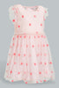 Redtag-Heart-Flock-Printed-Mesh-Dress-Dresses-Infant-Girls-3 to 24 Months