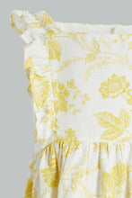 Load image into Gallery viewer, Redtag-Yellow-Floral-Tank-Strap-With-Ruffle-Sleeves-Dress-Colour:Yellow,-Filter:Infant-Girls-(3-to-24-Mths),-Infant-Girls-Dresses,-New-In,-New-In-ING,-Non-Sale,-S22B,-Section:Kidswear-Infant-Girls-3 to 24 Months
