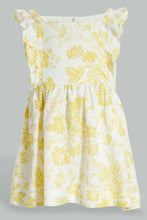 Load image into Gallery viewer, Redtag-Yellow-Floral-Tank-Strap-With-Ruffle-Sleeves-Dress-Colour:Yellow,-Filter:Infant-Girls-(3-to-24-Mths),-Infant-Girls-Dresses,-New-In,-New-In-ING,-Non-Sale,-S22B,-Section:Kidswear-Infant-Girls-3 to 24 Months
