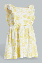 Load image into Gallery viewer, Redtag-Yellow-Floral-Tank-Strap-With-Ruffle-Sleeves-Dress-Colour:Yellow,-Filter:Infant-Girls-(3-to-24-Mths),-Infant-Girls-Dresses,-New-In,-New-In-ING,-Non-Sale,-S22B,-Section:Kidswear-Infant-Girls-3 to 24 Months
