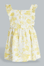 Load image into Gallery viewer, Redtag-Yellow-Floral-Tank-Strap-With-Ruffle-Sleeves-Dress-Colour:Yellow,-Filter:Infant-Girls-(3-to-24-Mths),-Infant-Girls-Dresses,-New-In,-New-In-ING,-Non-Sale,-S22B,-Section:Kidswear-Infant-Girls-3 to 24 Months
