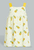 Redtag-Strawberry-Printed-Strap-Dress-Dresses-Infant-Girls-3 to 24 Months