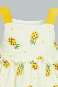 Redtag-Strawberry-Printed-Strap-Dress-Dresses-Infant-Girls-3 to 24 Months