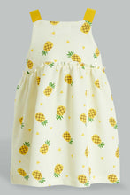 Load image into Gallery viewer, Redtag-Pineapple-Aop-Strap-Dress-Colour:Yellow,-Filter:Infant-Girls-(3-to-24-Mths),-Infant-Girls-Dresses,-New-In,-New-In-ING,-Non-Sale,-S22B,-Section:Kidswear-Infant-Girls-3 to 24 Months
