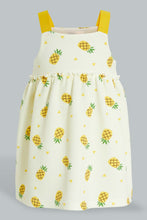 Load image into Gallery viewer, Redtag-Pineapple-Aop-Strap-Dress-Colour:Yellow,-Filter:Infant-Girls-(3-to-24-Mths),-Infant-Girls-Dresses,-New-In,-New-In-ING,-Non-Sale,-S22B,-Section:Kidswear-Infant-Girls-3 to 24 Months
