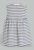 Redtag-Navy-Stripes-Sleeveless-Dress-Dresses-Infant-Girls-3 to 24 Months