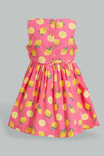 Load image into Gallery viewer, Redtag-Pink-Lemon-Print-Sleeveless-Dress-Dresses-Infant-Girls-3 to 24 Months
