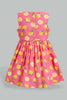 Redtag-Pink-Lemon-Print-Sleeveless-Dress-Dresses-Infant-Girls-3 to 24 Months