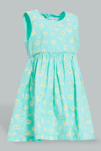 Load image into Gallery viewer, Redtag-Blue-Daisy-Printed-Sleeveless-Dress-Colour:Blue,-Filter:Infant-Girls-(3-to-24-Mths),-Infant-Girls-Dresses,-New-In,-New-In-ING,-Non-Sale,-S22B,-Section:Kidswear-Infant-Girls-3 to 24 Months
