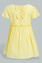 Load image into Gallery viewer, Redtag-Yellow-Dobby-Front-Gather-Dress-Dresses-Infant-Girls-3 to 24 Months
