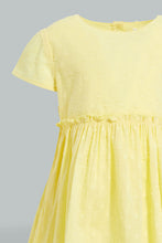 Load image into Gallery viewer, Redtag-Yellow-Dobby-Front-Gather-Dress-Dresses-Infant-Girls-3 to 24 Months
