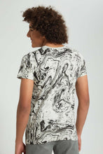 Load image into Gallery viewer, Redtag-Grey-Mel-Allover-Print-T-Shirt-All-Over-Prints-Senior-Boys-9 to 14 Years
