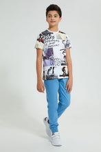 Load image into Gallery viewer, Redtag-White-Allover-Print-T-Shirt-All-Over-Prints-Senior-Boys-9 to 14 Years
