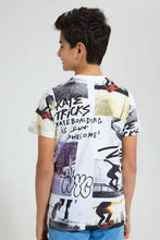 Load image into Gallery viewer, Redtag-White-Allover-Print-T-Shirt-All-Over-Prints-Senior-Boys-9 to 14 Years
