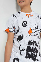Load image into Gallery viewer, Redtag-White-Allover-Print-T-Shirt-All-Over-Prints-Senior-Boys-9 to 14 Years
