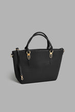 Load image into Gallery viewer, Redtag-Black-Textured-Tote-Bag-Tote-Bags-Women-
